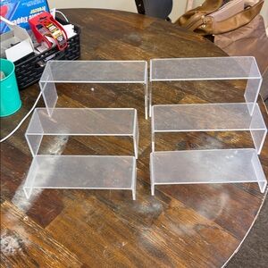 6 Piece Set Clear Riser Acrylic Small Showcase Jewelry Fixtures